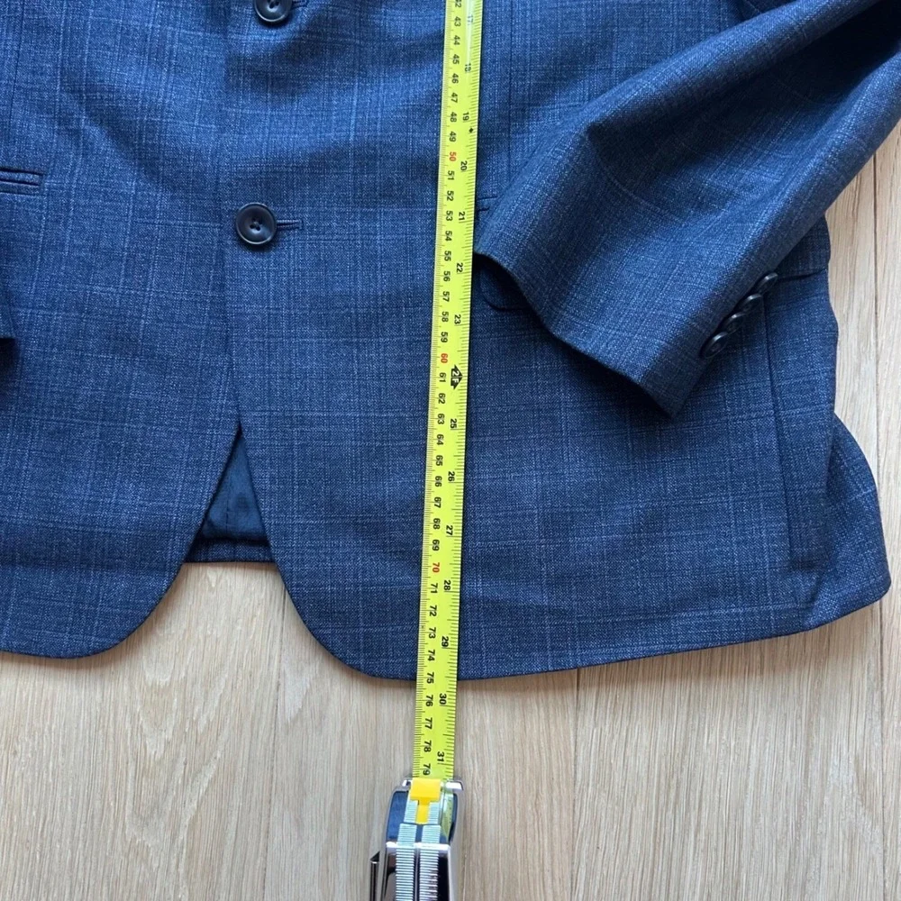 Michael Kors Mens Blue Crosshatch Two Button Blazer‎ Sport Coat Jacket Wedding